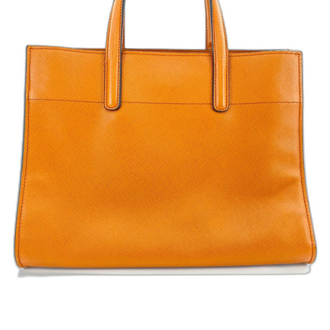 PRADA 2WAY Handbag leather Orange WS32515