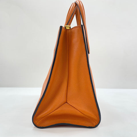 PRADA 2WAY Handbag leather Orange WS32515