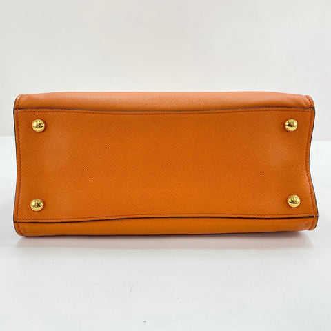 PRADA 2WAY Handbag leather Orange WS32515
