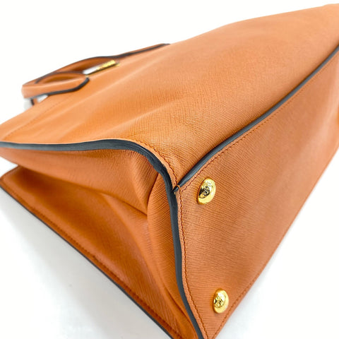PRADA 2WAY Handbag leather Orange WS32515