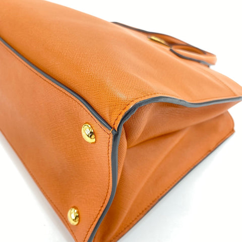 PRADA 2WAY Handbag leather Orange WS32515