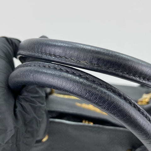 PRADA 2WAY Handbag leather black WS32516