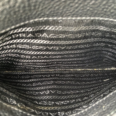 PRADA 2WAY Handbag leather black WS32516