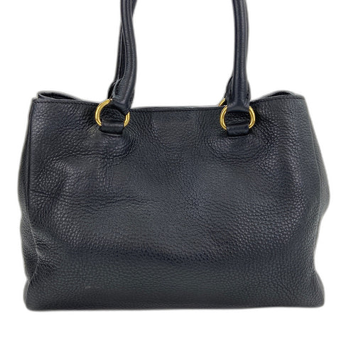 PRADA 2WAY Handbag leather black WS32516