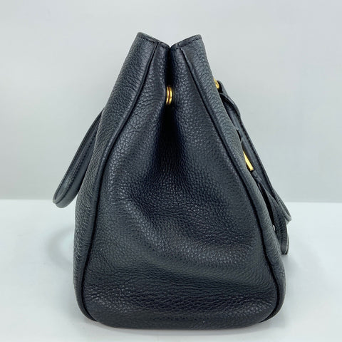 PRADA 2WAY Handbag leather black WS32516