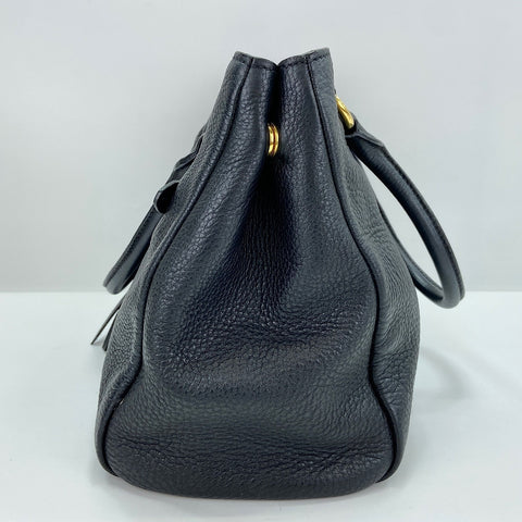 PRADA 2WAY Handbag leather black WS32516