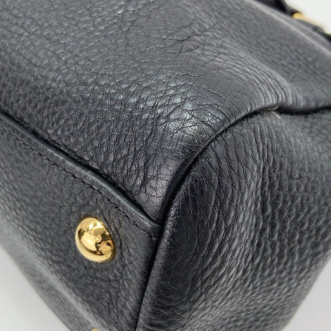 PRADA 2WAY Handbag leather black WS32516
