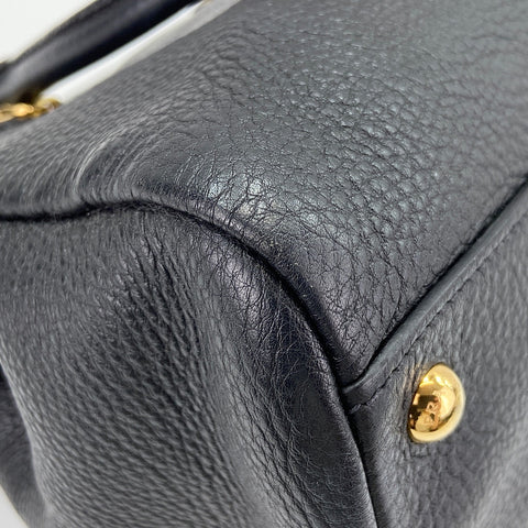 PRADA 2WAY Handbag leather black WS32516