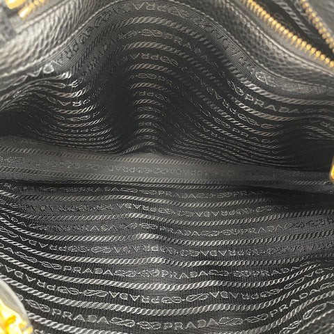 PRADA 2WAY Handbag leather black WS32517