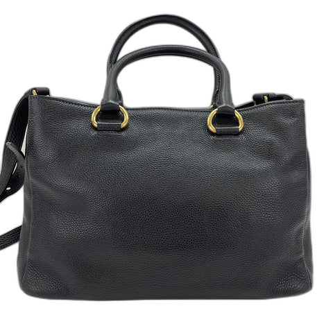 PRADA 2WAY Handbag leather black WS32517