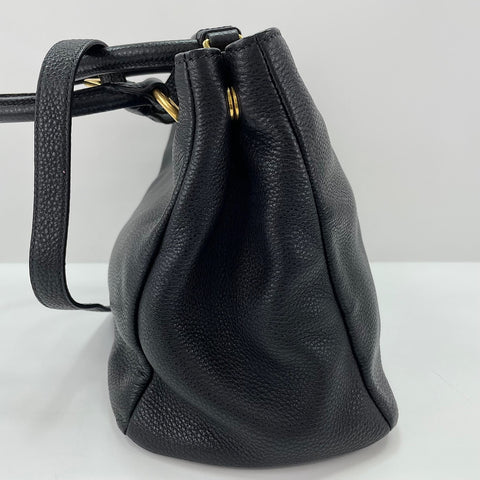 PRADA 2WAY Handbag leather black WS32517