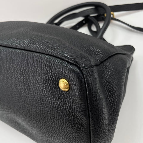 PRADA 2WAY Handbag leather black WS32517