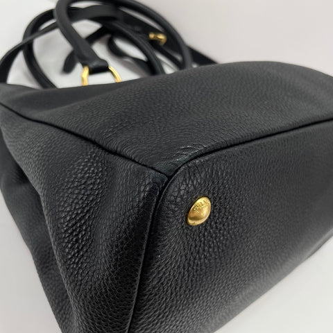 PRADA 2WAY Handbag leather black WS32517