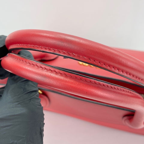 PRADA Esplanade 2WAY Handbag leather Red WS32518