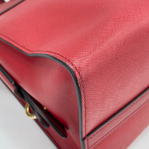 PRADA Esplanade 2WAY Handbag leather Red WS32518