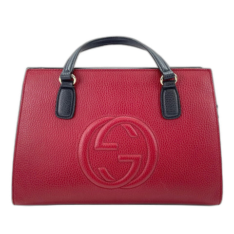 GUCCI Soho 2WAY Handbag leather Red WS32521