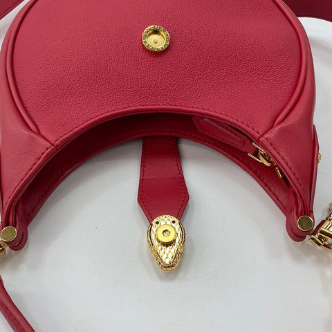 BVLGARI Serpenti 2WAY Shoulder Bag leather Red WS32529