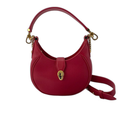 BVLGARI Serpenti 2WAY Shoulder Bag leather Red WS32529