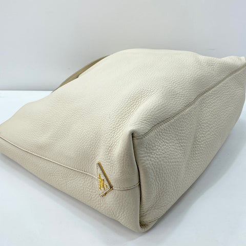 PRADA Tote Bag leather white WS32531