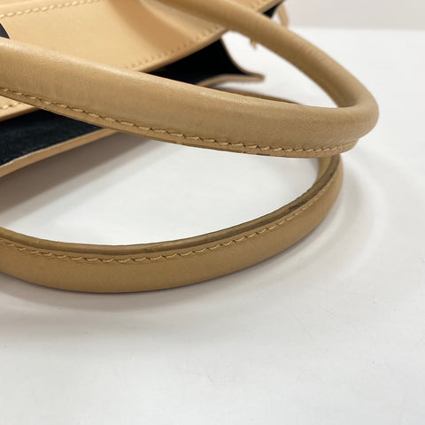 CELINE Sherry line Handbag leather beige WS32544