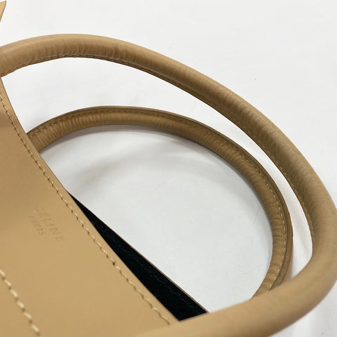 CELINE Sherry line Handbag leather beige WS32544