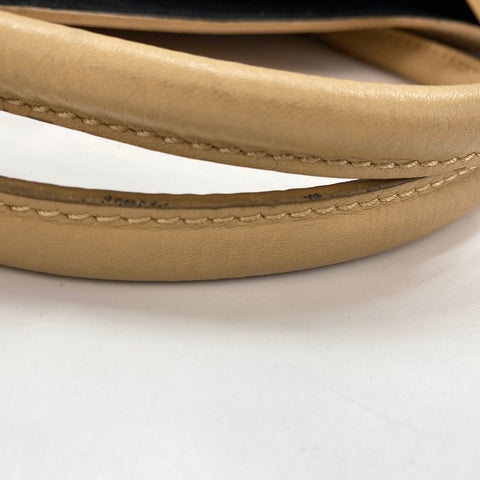 CELINE Sherry line Handbag leather beige WS32544