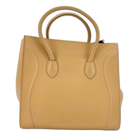 CELINE Sherry line Handbag leather beige WS32544