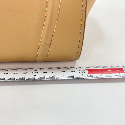 CELINE Sherry line Handbag leather beige WS32544