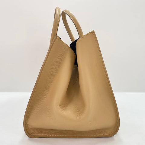 CELINE Sherry line Handbag leather beige WS32544