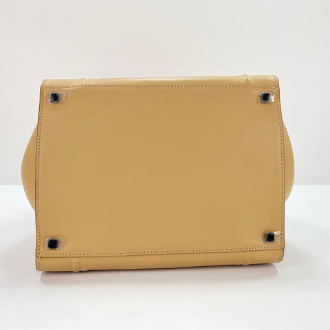 CELINE Sherry line Handbag leather beige WS32544