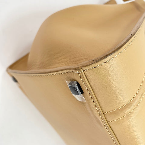 CELINE Sherry line Handbag leather beige WS32544