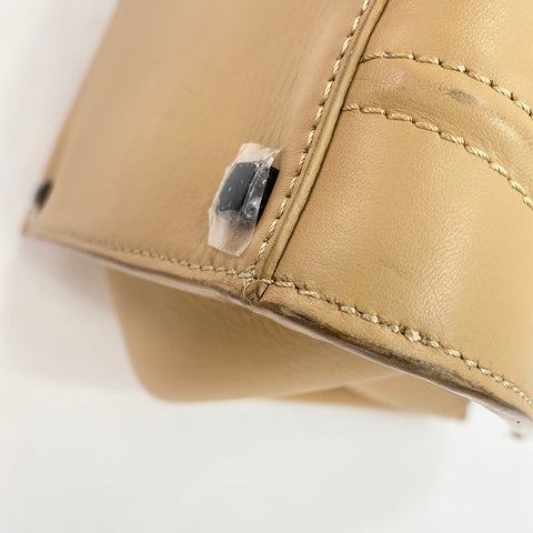 CELINE Sherry line Handbag leather beige WS32544