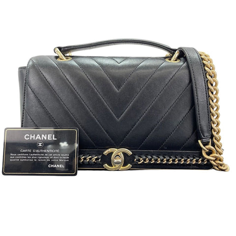 CHANEL Handbag lambskin black WS32545