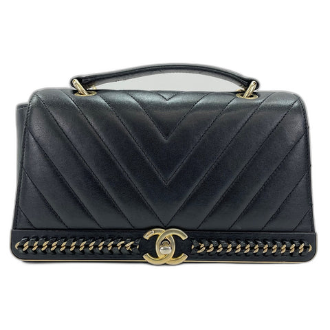 CHANEL Handbag lambskin black WS32545