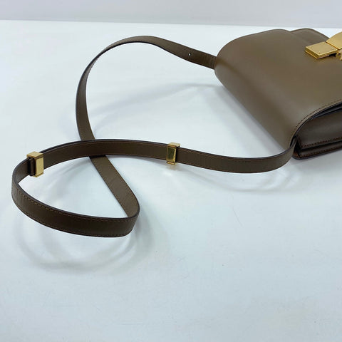 CELINE Classic Box Medium Shoulder Bag leather Brown WS32546