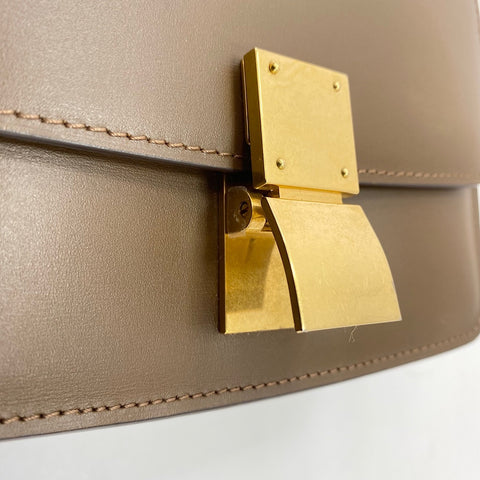 CELINE Classic Box Medium Shoulder Bag leather Brown WS32546
