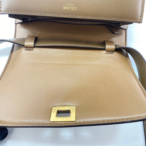 CELINE Classic Box Medium Shoulder Bag leather Brown WS32546