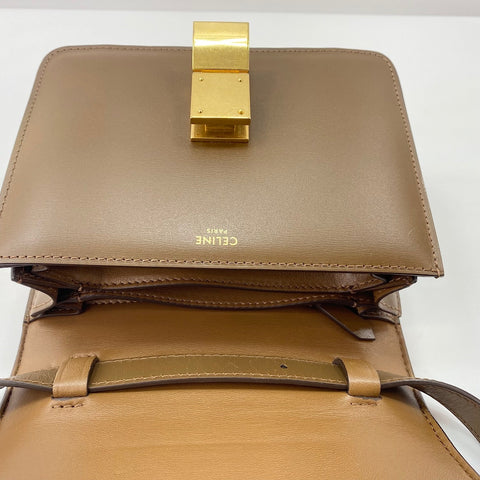 CELINE Classic Box Medium Shoulder Bag leather Brown WS32546