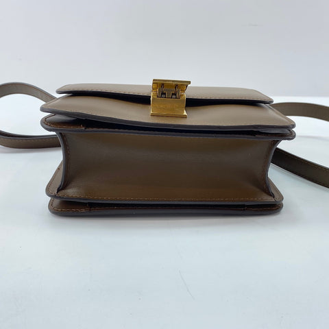 CELINE Classic Box Medium Shoulder Bag leather Brown WS32546