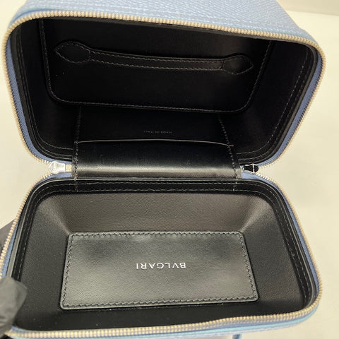 BVLGARI Serpenti Forever Mini Jewelry Box 2WAY Handbag leather blue WS32551