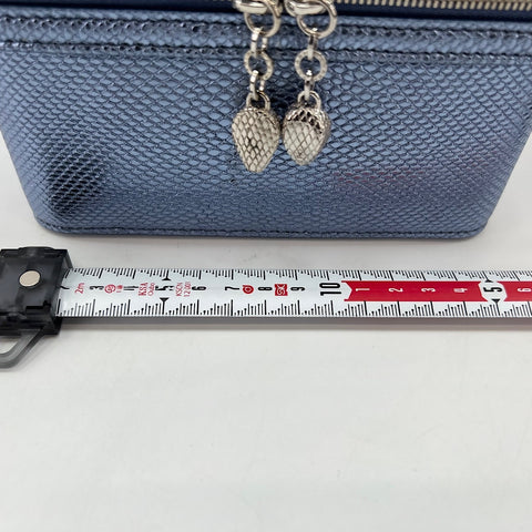 BVLGARI Serpenti Forever Mini Jewelry Box 2WAY Handbag leather blue WS32551