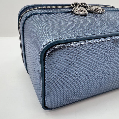 BVLGARI Serpenti Forever Mini Jewelry Box 2WAY Handbag leather blue WS32551