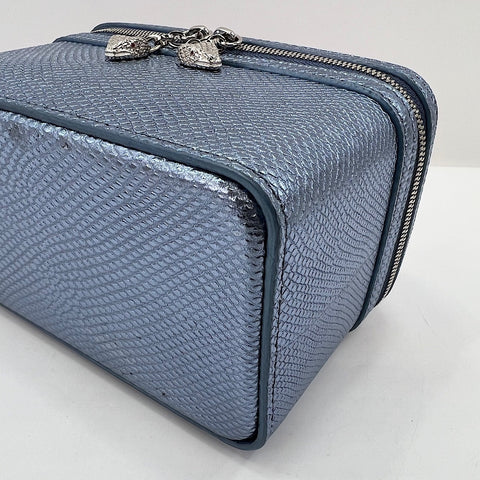 BVLGARI Serpenti Forever Mini Jewelry Box 2WAY Handbag leather blue WS32551
