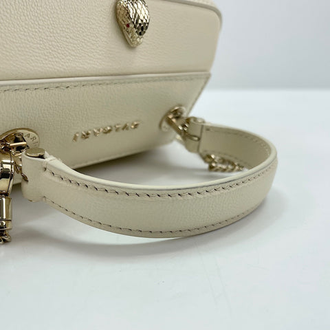 BVLGARI Serpenti Forever Mini Jewelry Box 2WAY Handbag leather white WS32552