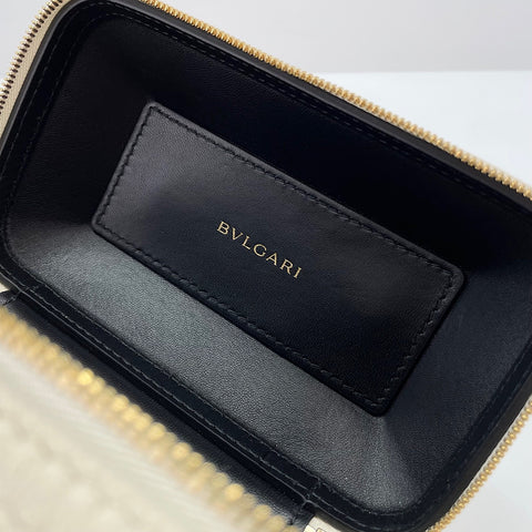 BVLGARI Serpenti Forever Mini Jewelry Box 2WAY Handbag leather white WS32552