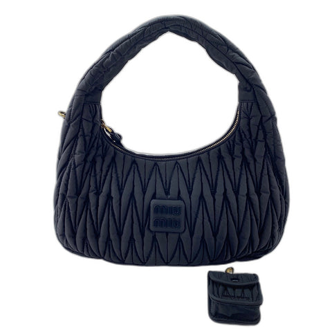 Miu Miu Wonder Matelassé Handbag Nylon black WS32556