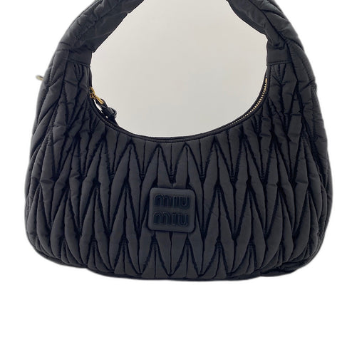 Miu Miu Wonder Matelassé Handbag Nylon black WS32556