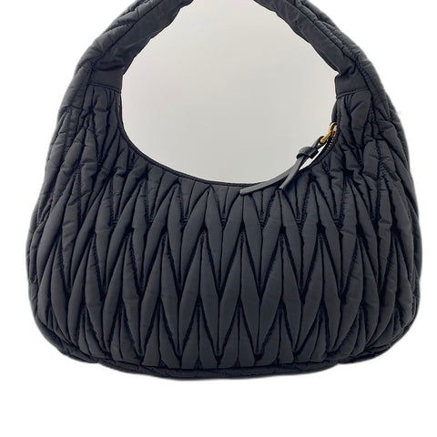 Miu Miu Wonder Matelassé Handbag Nylon black WS32556