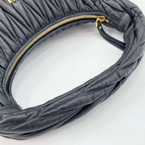 Miu Miu Wonder Matelassé Handbag leather black WS32557