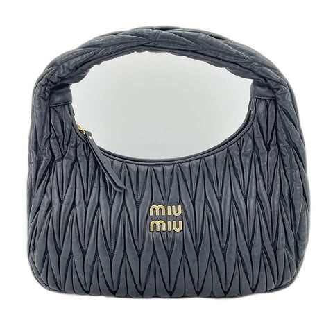 Miu Miu Wonder Matelassé Handbag leather black WS32557